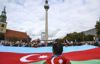 Berlinin mərkəzində Ermənistana etiraz aksiyası - FOTOLAR